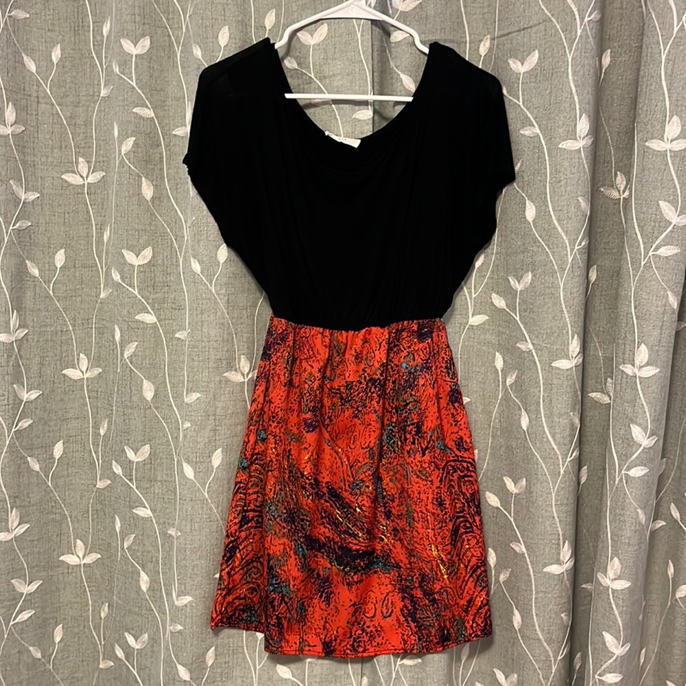 Black and orange dress